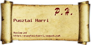 Pusztai Harri névjegykártya
